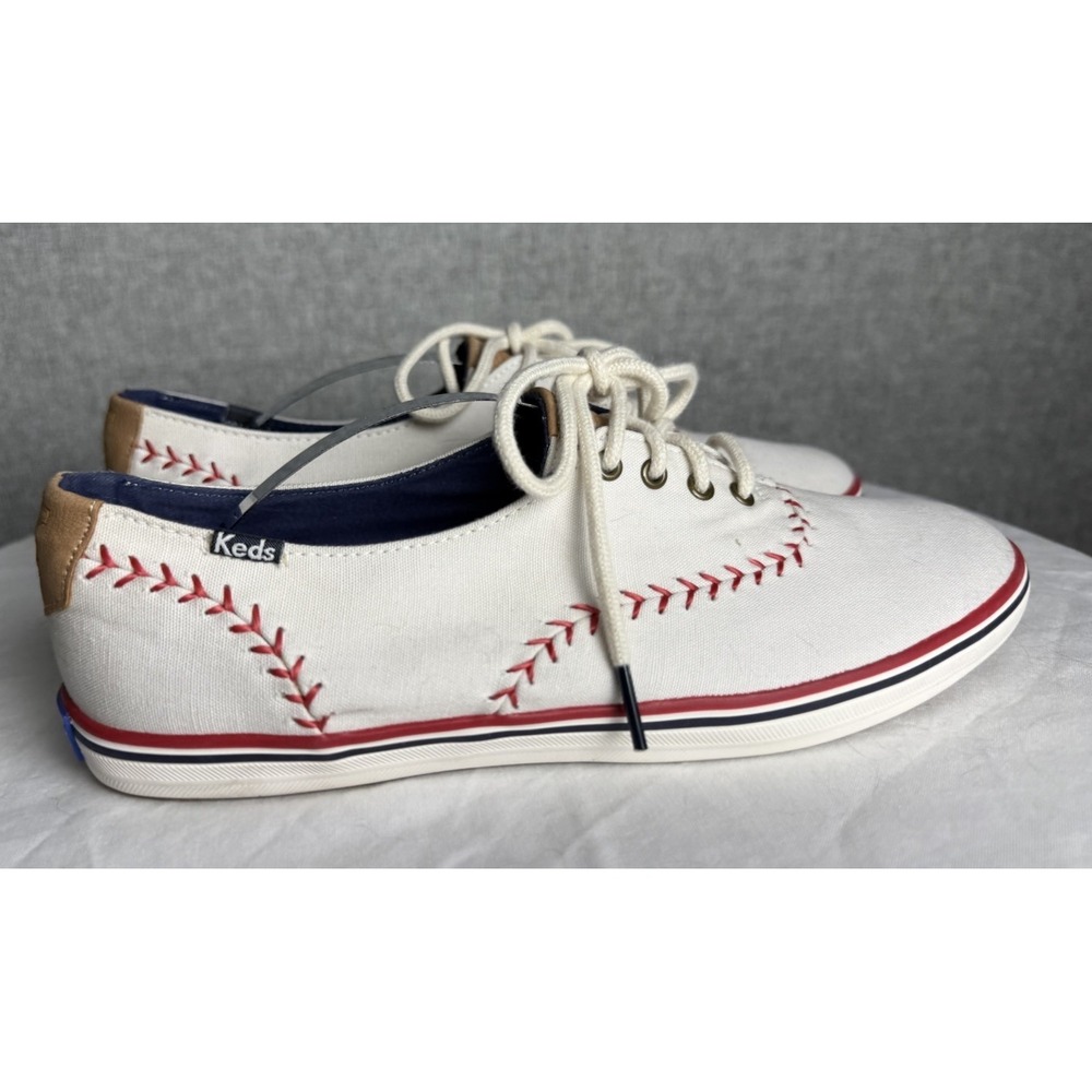 Women's Keds Kickstart Pennant Baseball Canvas Sneaker - Cream Ivory Shoes Sz 9